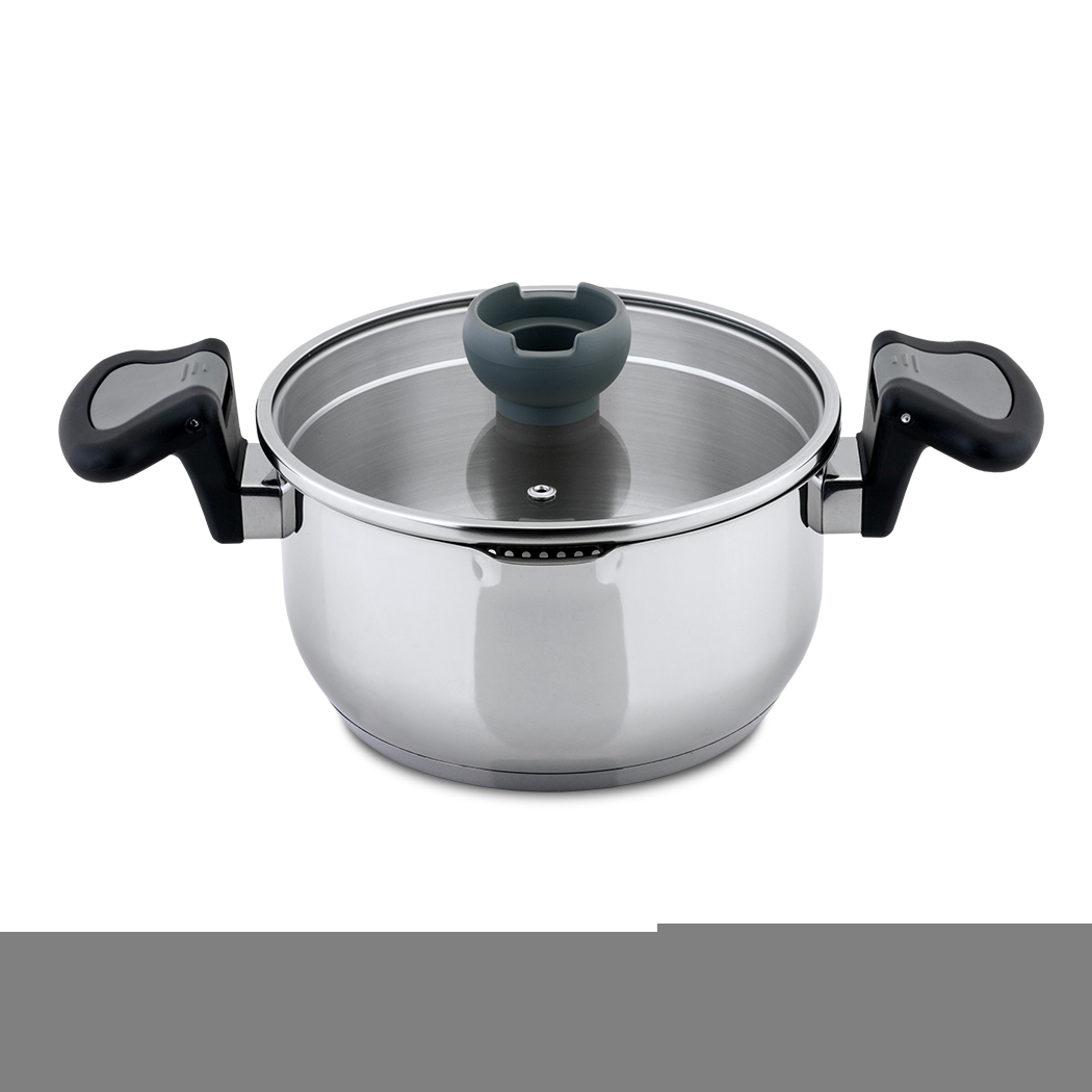   Aron Stainless Steel Casserole Pot w/ Strainer Lid 24cm  