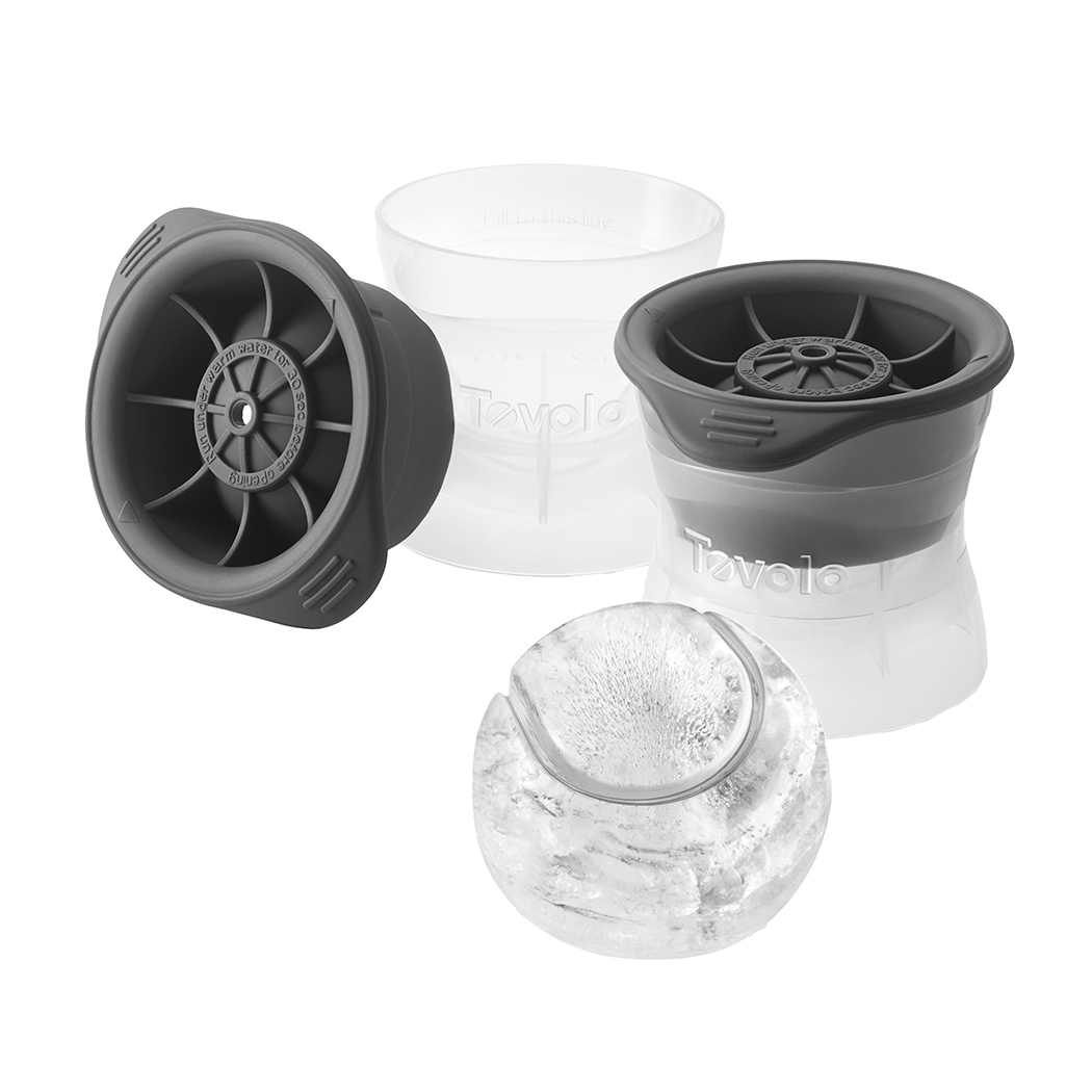   Set of 2 Tovolo Tennis Ball Ice Mould Charcoal
