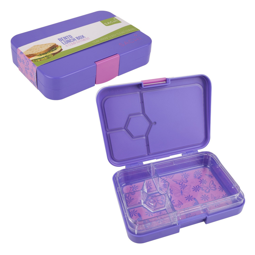   Sachi 4 Compartment Bento Lunch Box Butterflies