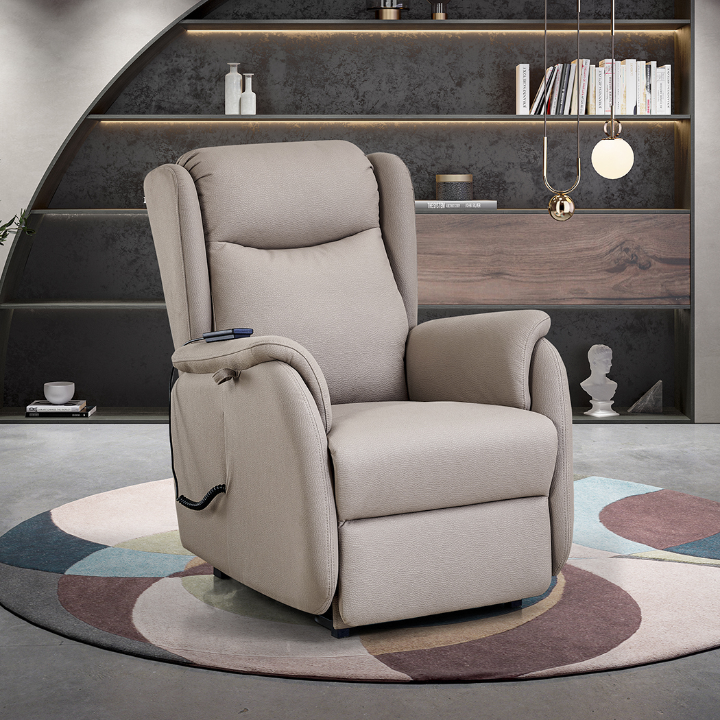   Hobart Electric Recliner Lift Chair Taupe Beige