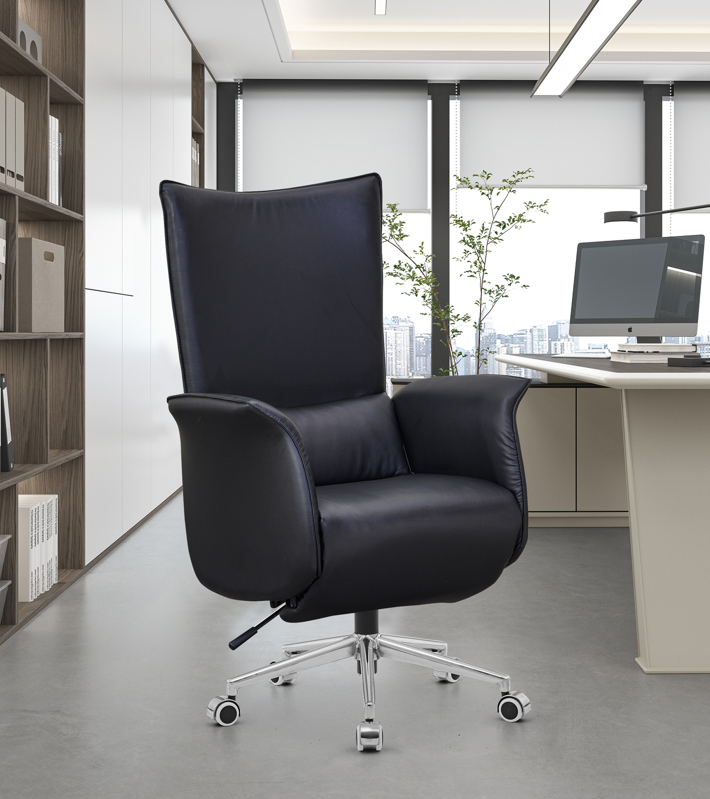   Junee Office Recliner Chair Charcoal Black