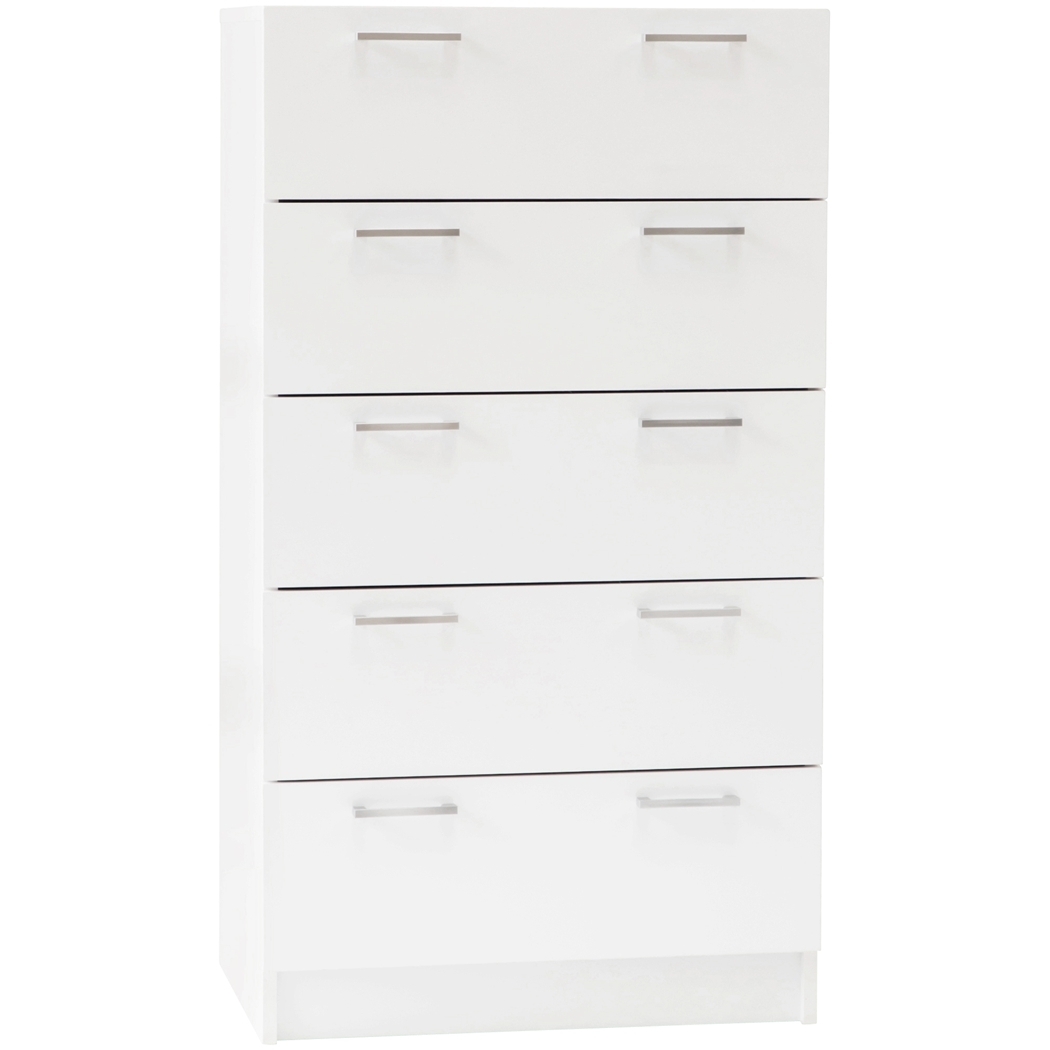   5 Drawers Tallboy White Chest Cabinet 