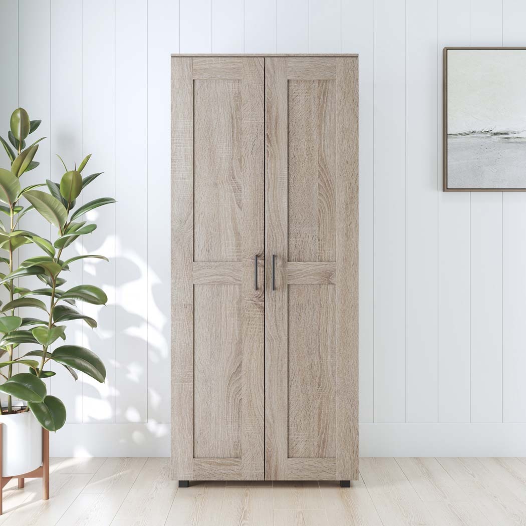   Montreal Broom Cupboard 2 Door Light Sonoma Oak