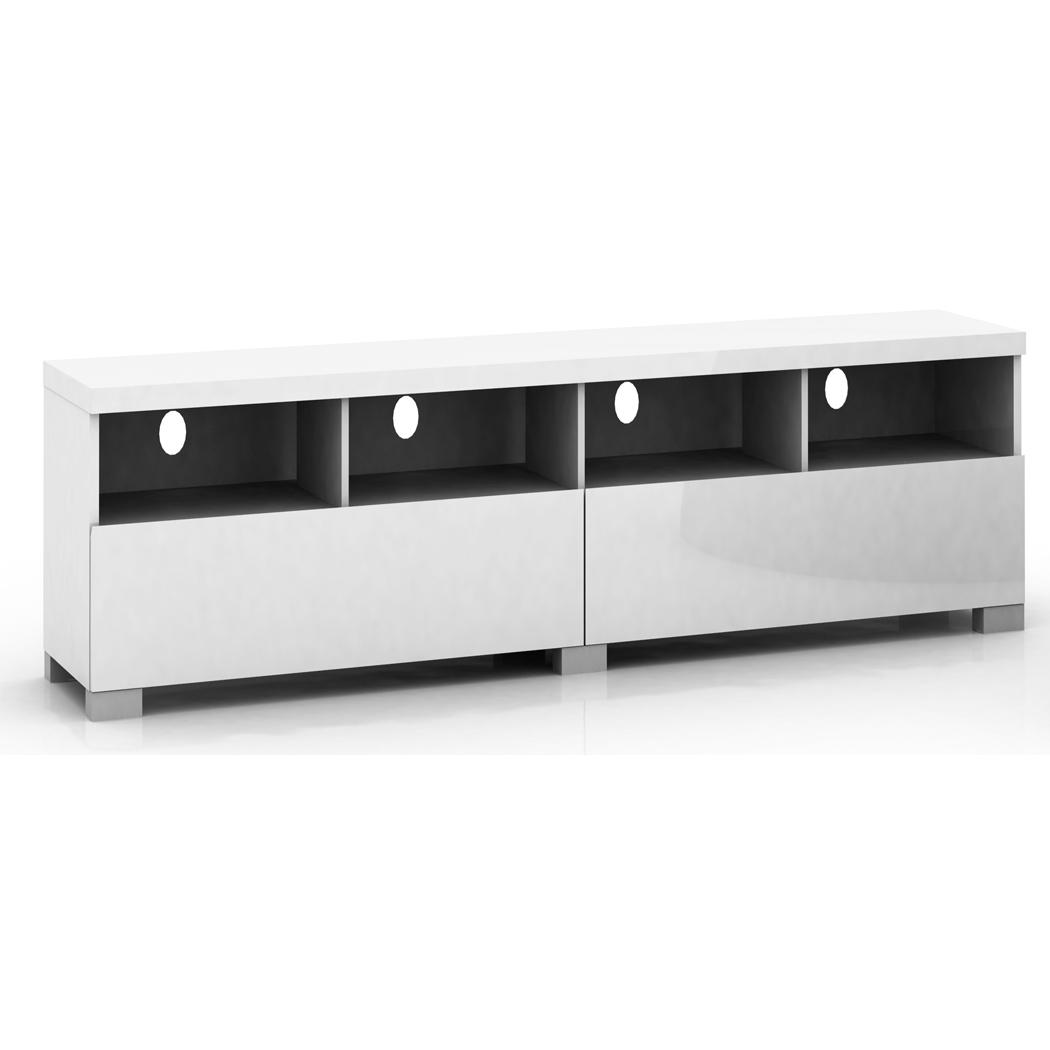   Elara High Gloss 4 Compartments 2 Drawers Entertainment Unit - White