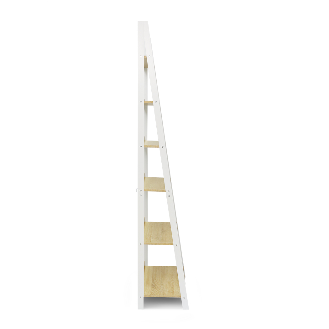   Chole 6 Tier Display Shelf Rack White & Oak