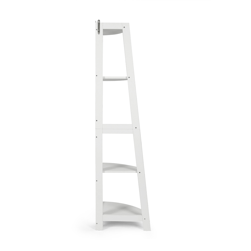   Hawaii 5 Tier Diplay Ladder Corner Shelf Rack White