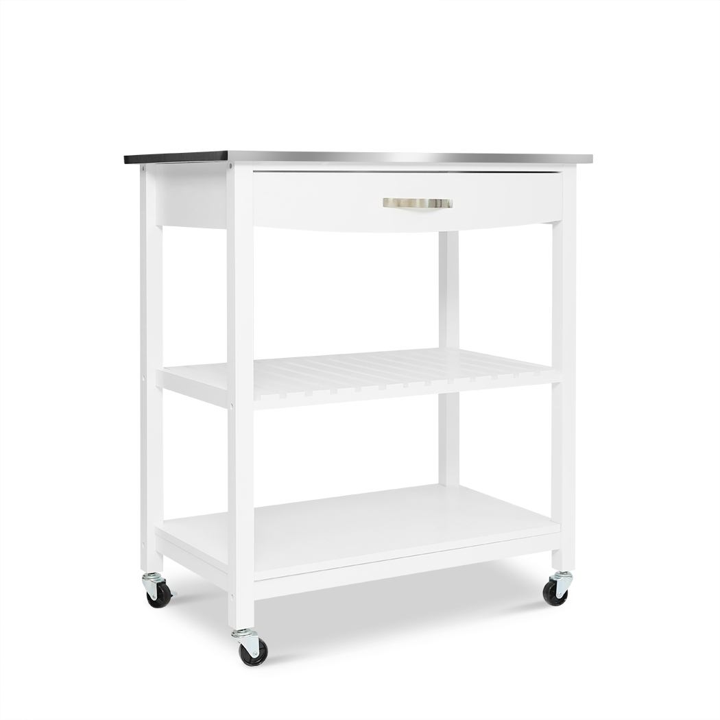   Hina Kitchen Trolley with Drawer 2 Shelves White