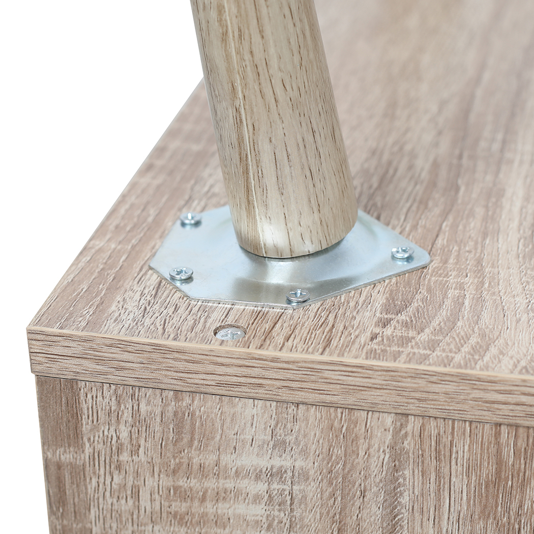   Luka 2 Drawer Bedside Table White Washed and Oak