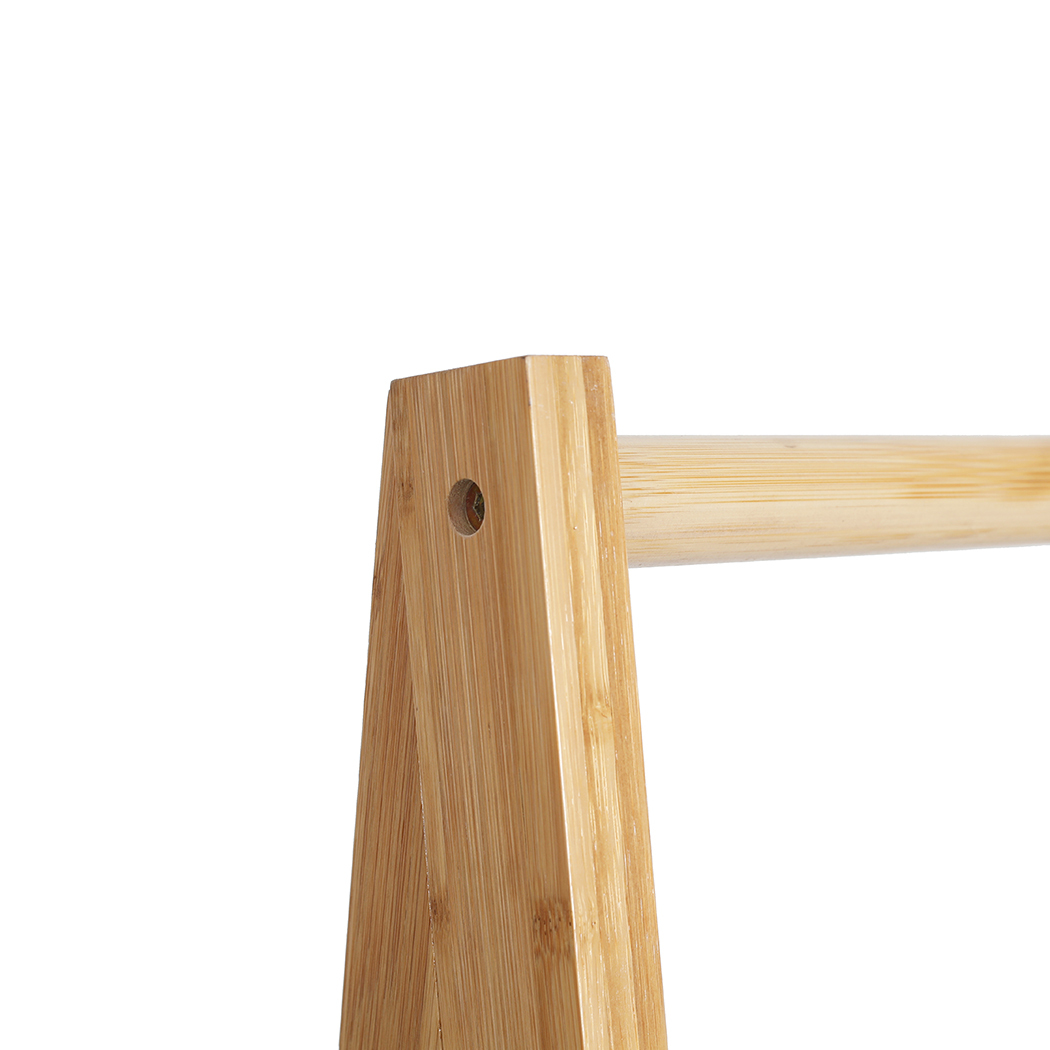   Colin Bamboo Clothes Rack with 2-Tier Storage Shelves Natural
