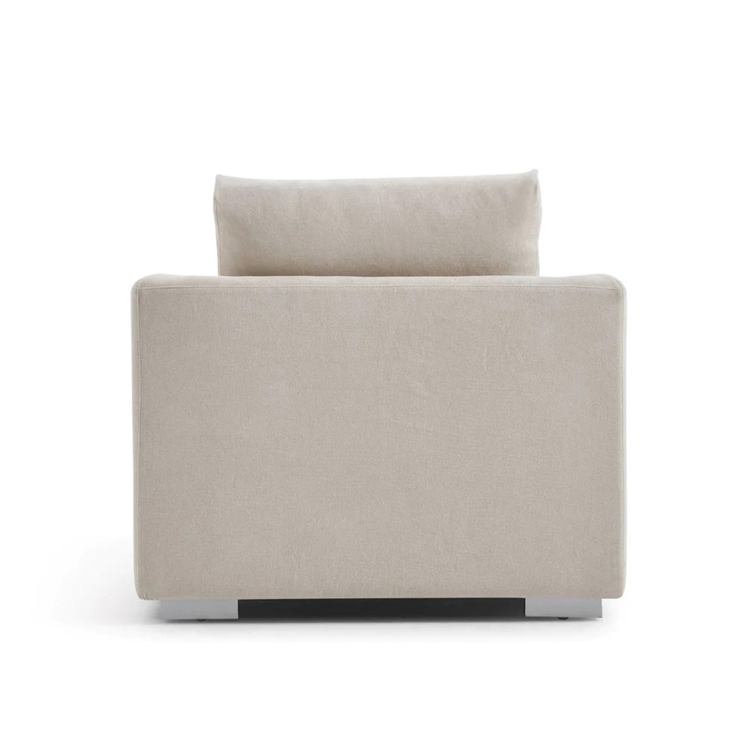   Harmony Fabric Single Sofa with Ottoman Cream