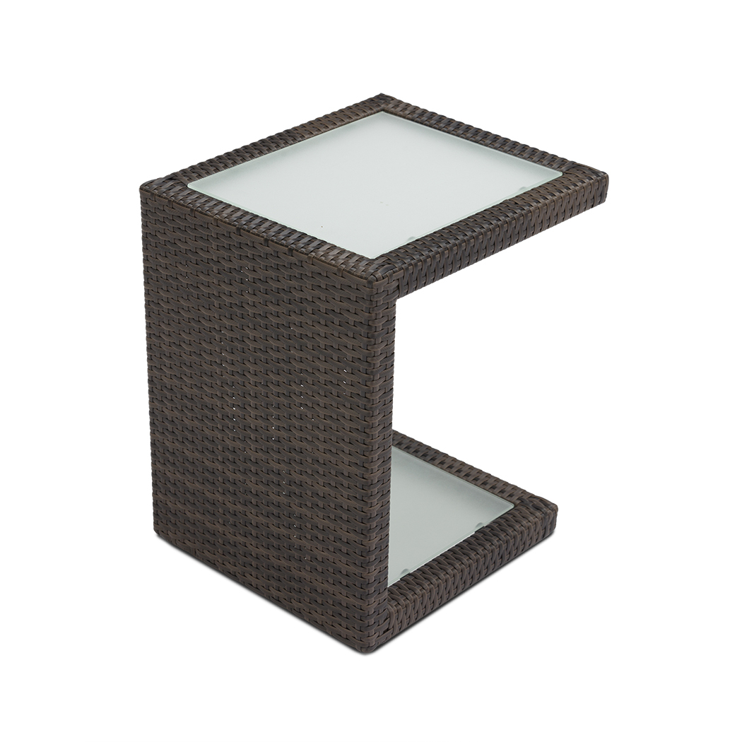  Arthur Outdoor Rattan Sun Lounges Set w/ Side Tables (Set of 2)