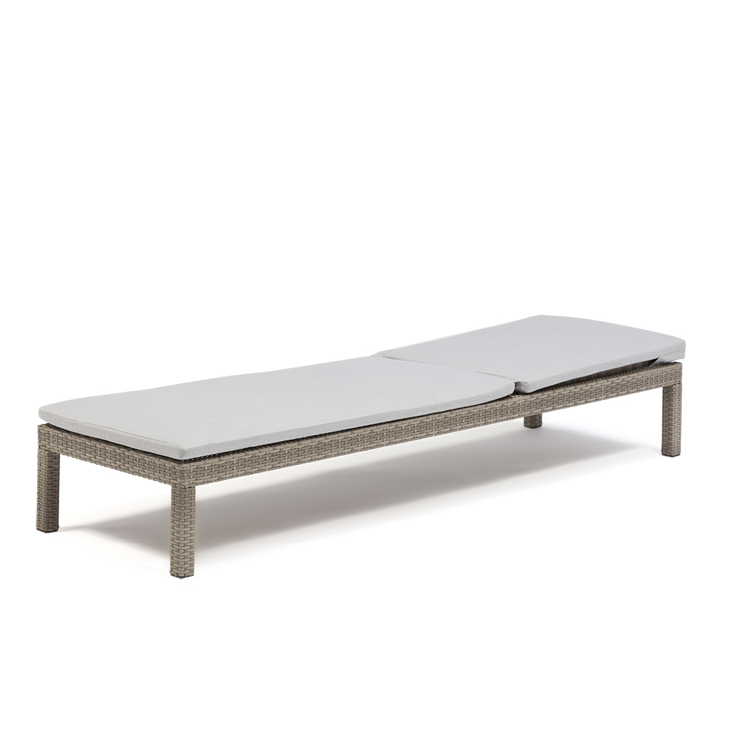   Arthur Outdoor Rattan Sun Lounges Set w/ Side Tables Grey (Set of 2)