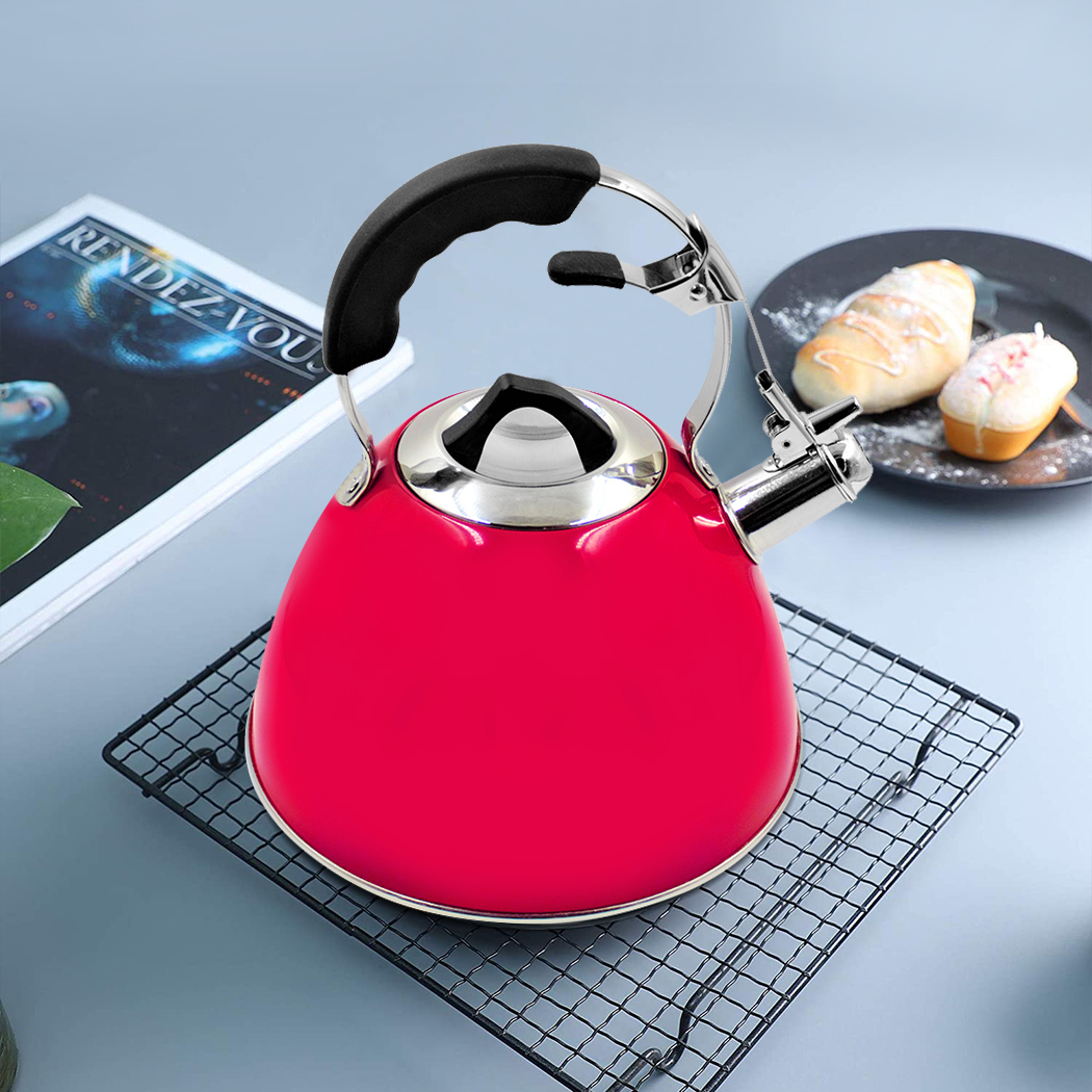   Aquatic Stainless Steel Whistling Kettle 3L Red
