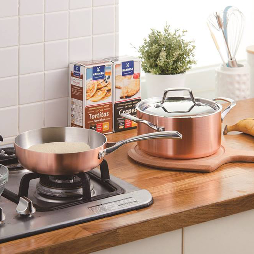   LASSANi Tri-ply Copper Stock Pot 24cm