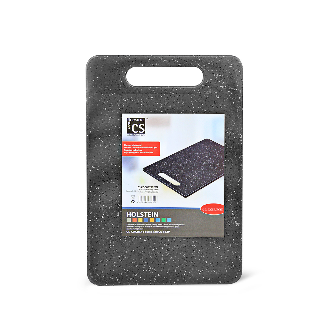   HOLSTEIN Plastic Cutting Board with Marble Look 35.5x25.5x0.8cm