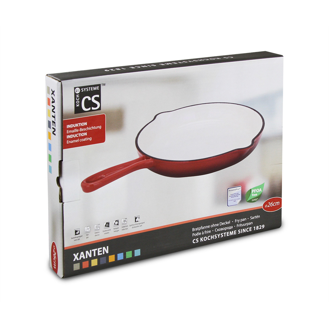   Xanten Cast Iron Frypan Red 26cm