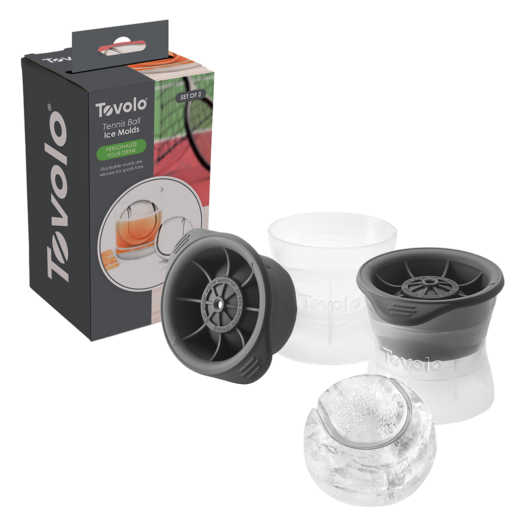   Set of 2 Tovolo Tennis Ball Ice Mould Charcoal
