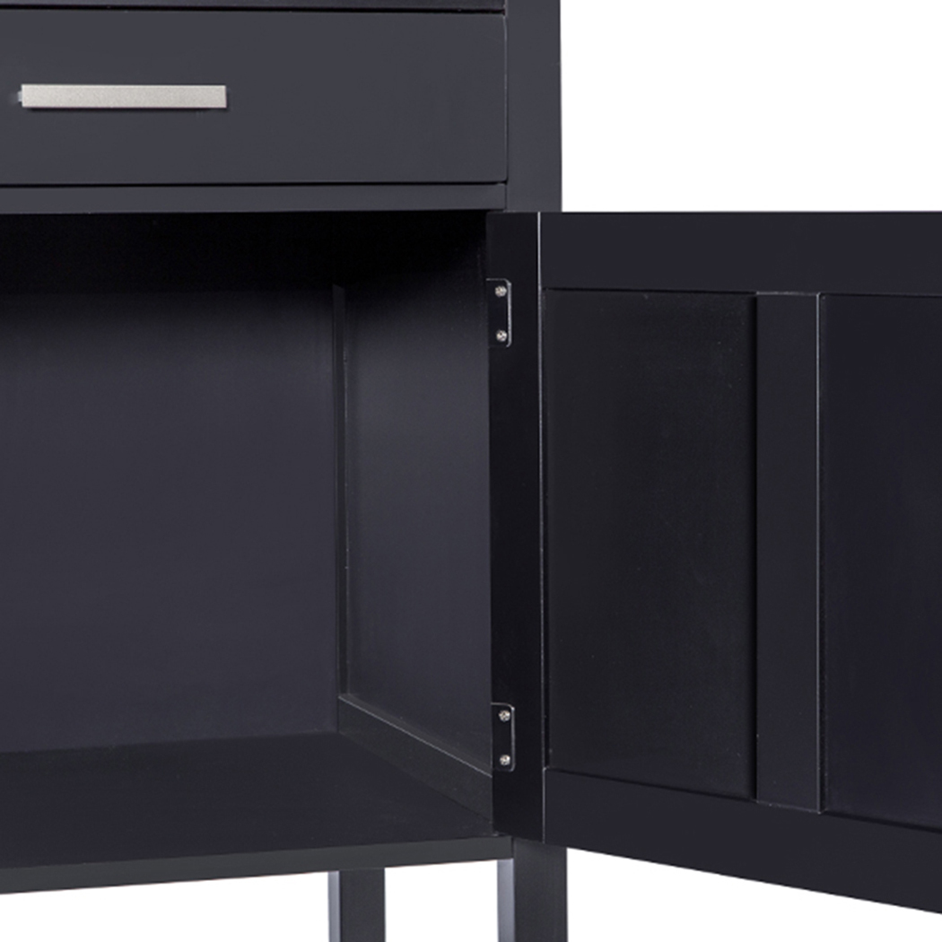   Denver Kitchen Trolley 1 Drawer 1 Door Black