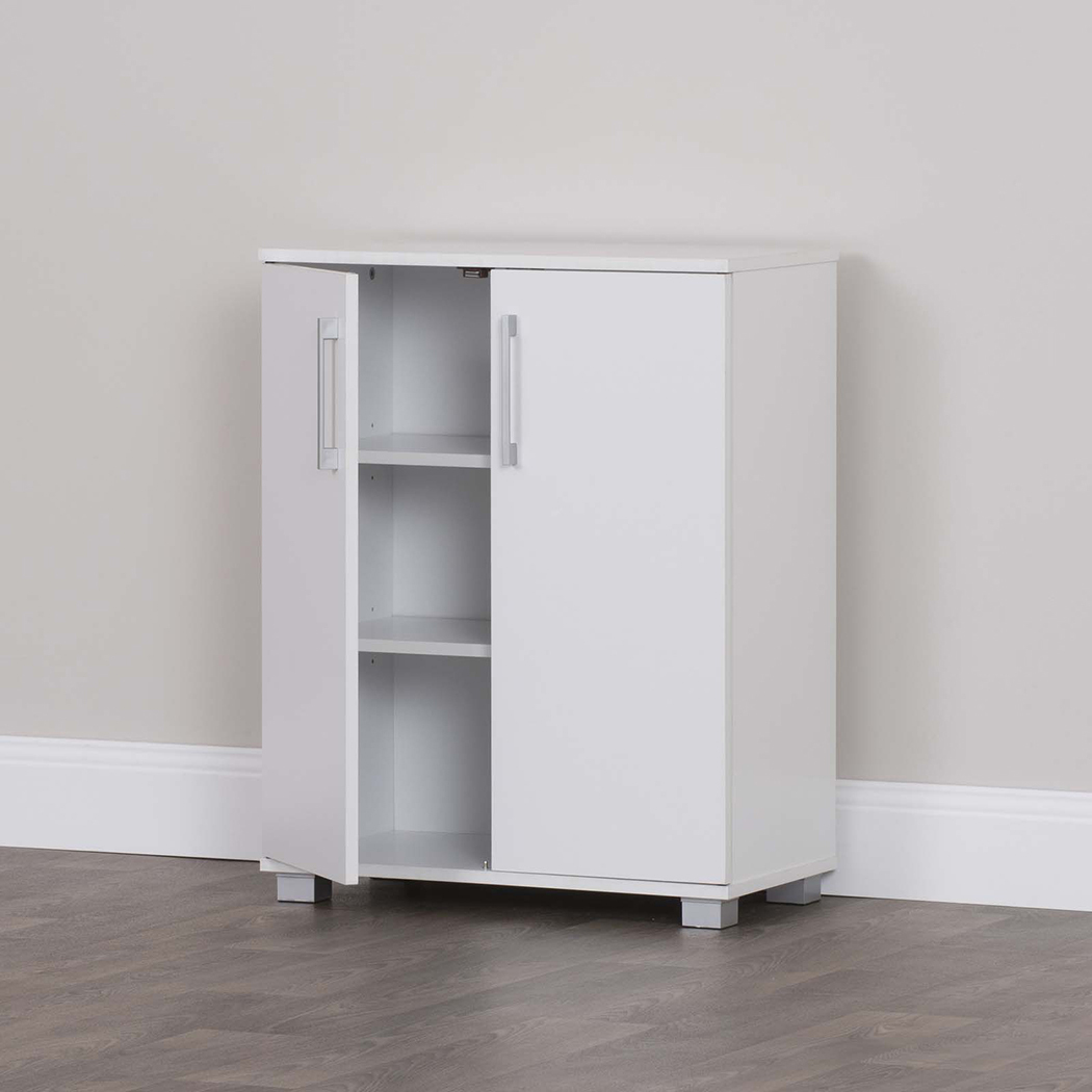   White Display Storage Low-Line Cabinet - Double Door