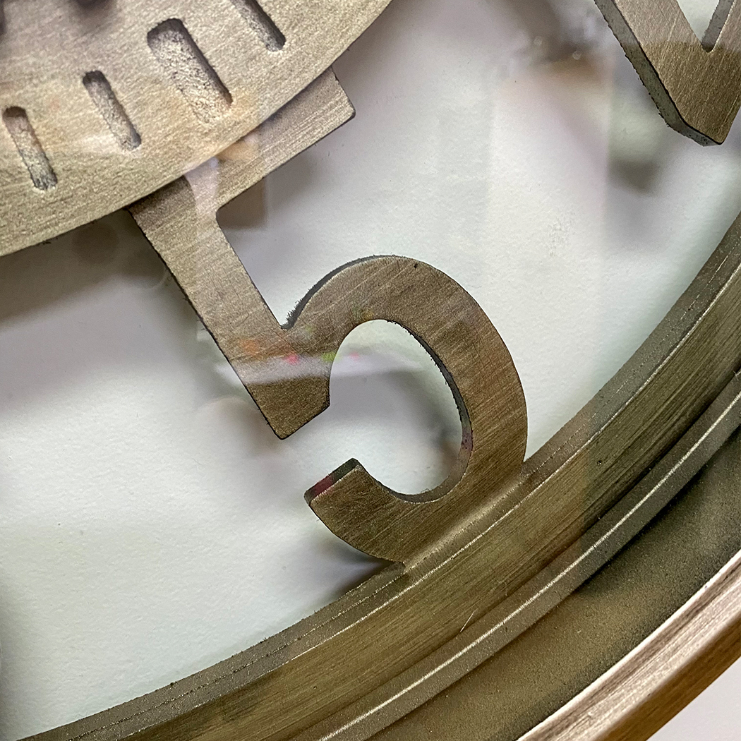   Round Industrial Metal Moving Gears Wall Clock 60cm