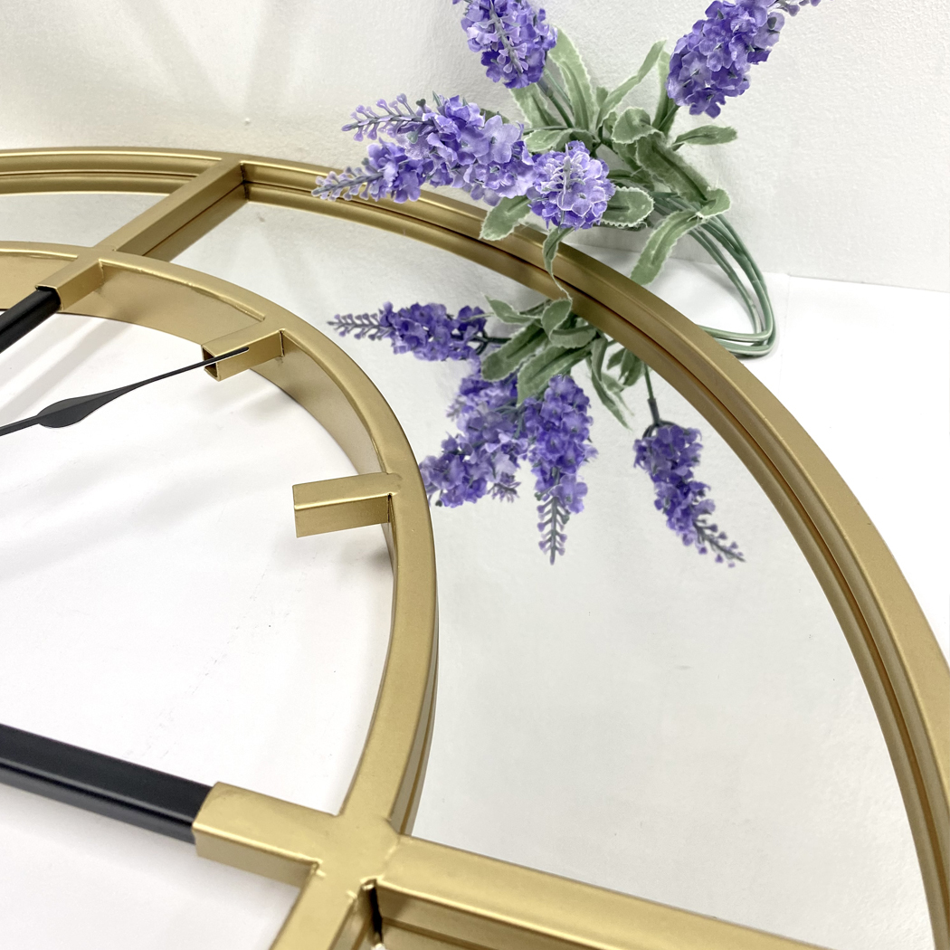   Mirror Dial Clock 60cm in Gold Metal Wall Clock