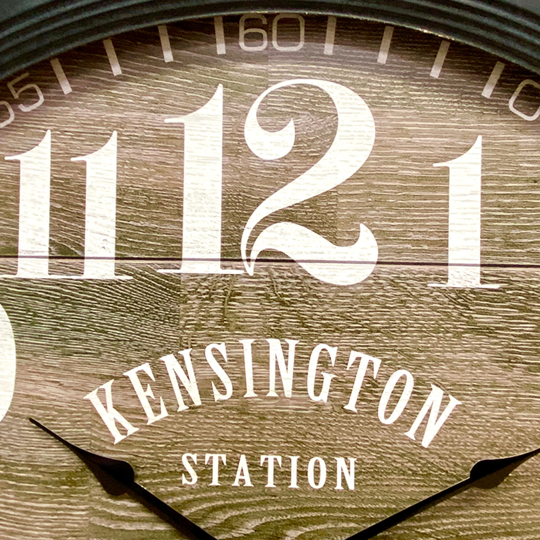   Antique Large Kensington Station London Metal Wall Clock 60cm