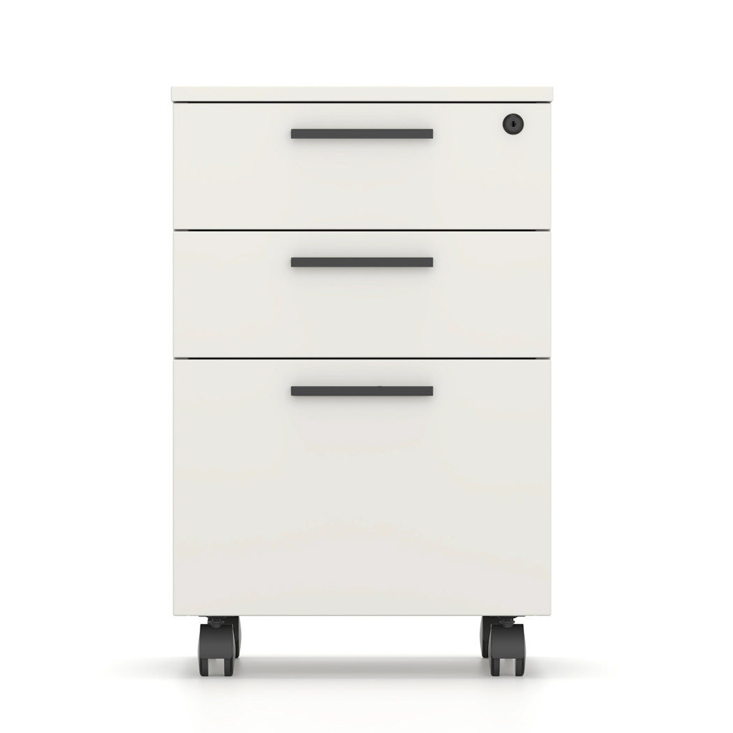 Emery Office Computer Desk and Mobile Pedestal Filing Drawers Cabinet White