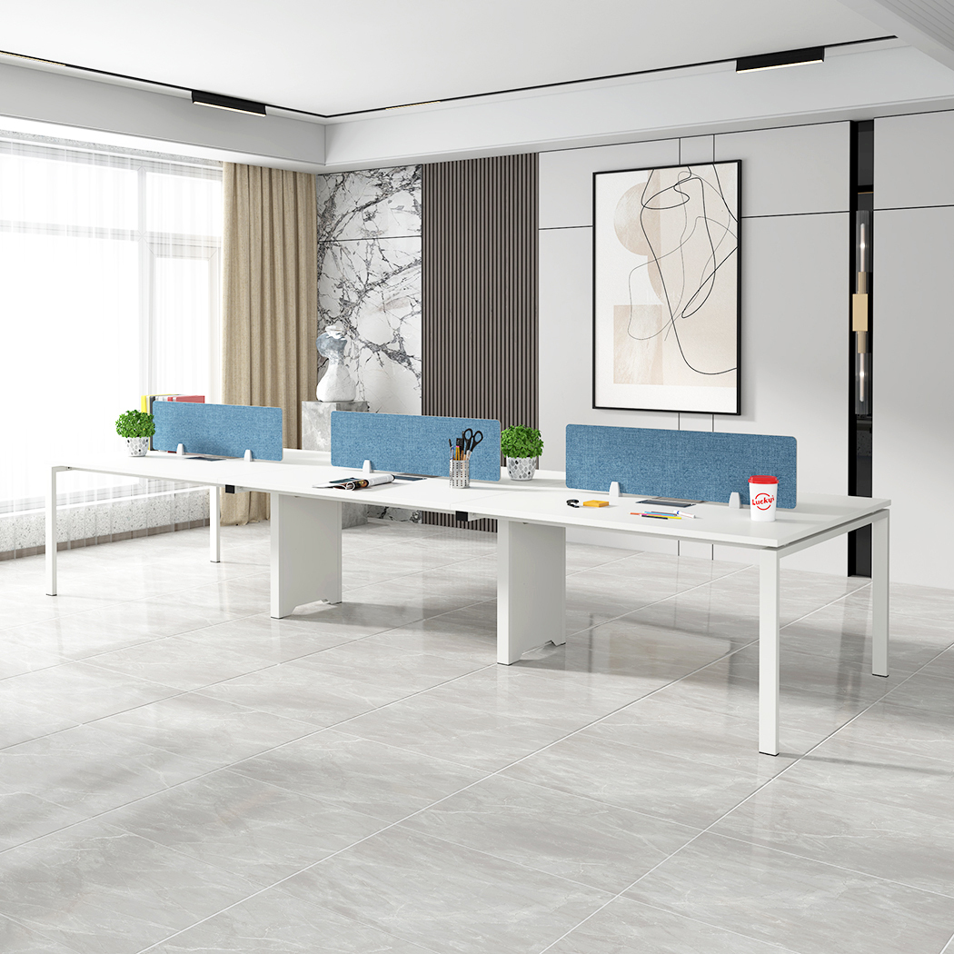   Emery 4.2M 6-Seater Office Table Without Cabinet White