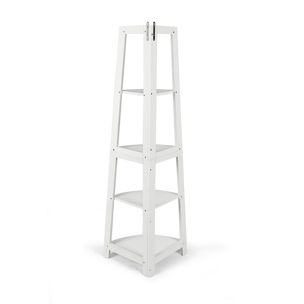   Hawaii 5 Tier Diplay Ladder Corner Shelf Rack White