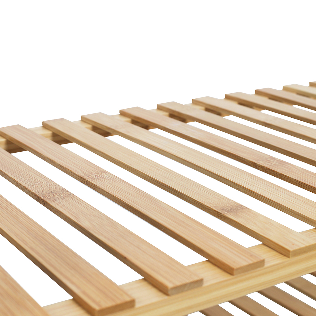   Colin Bamboo Clothes Rack with 2-Tier Storage Shelves Natural