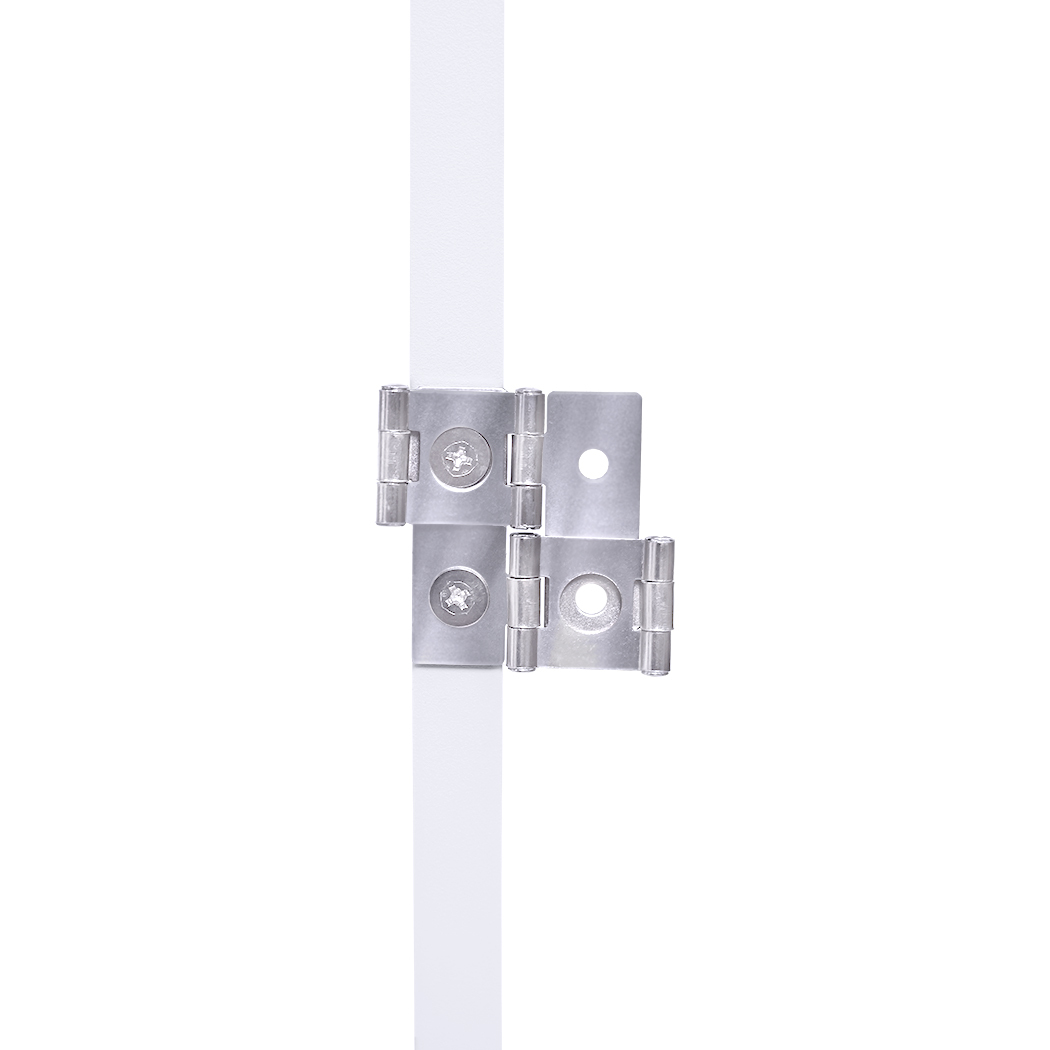   Set of 2 Freestanding Metal Pet Gate 4 Panel Foldable Fence White