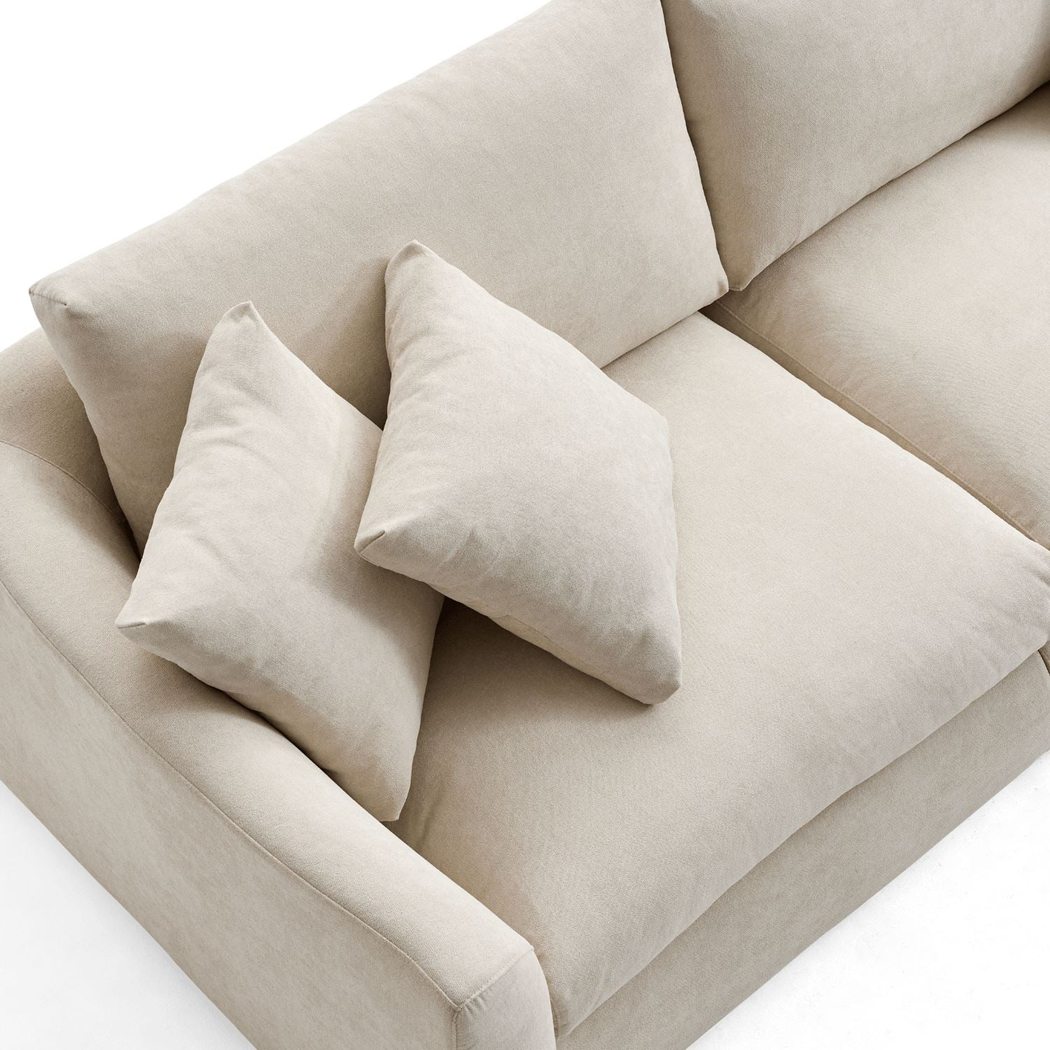   Harmony 3 Seater Fabric Sofa with Chaise Cream 