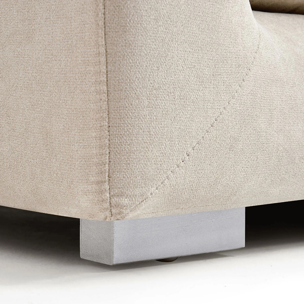   Harmony Fabric Single Sofa with Ottoman Cream