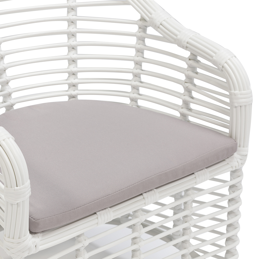   Florida 2 Seater PE Rattan Outdoor Lounge Set Coffee Table & Chairs White