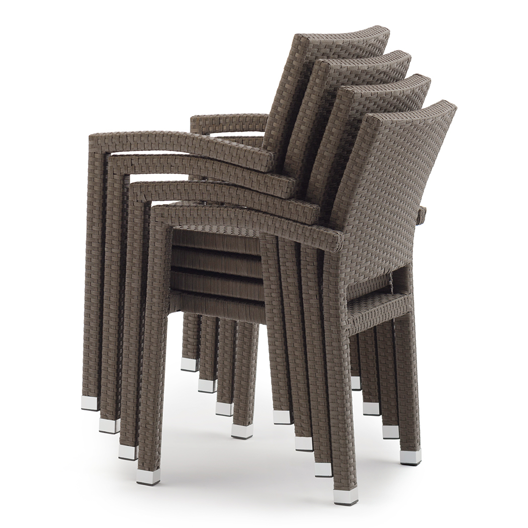   Bruno 4 Seater Outdoor Wicker Dining Table Set Brown