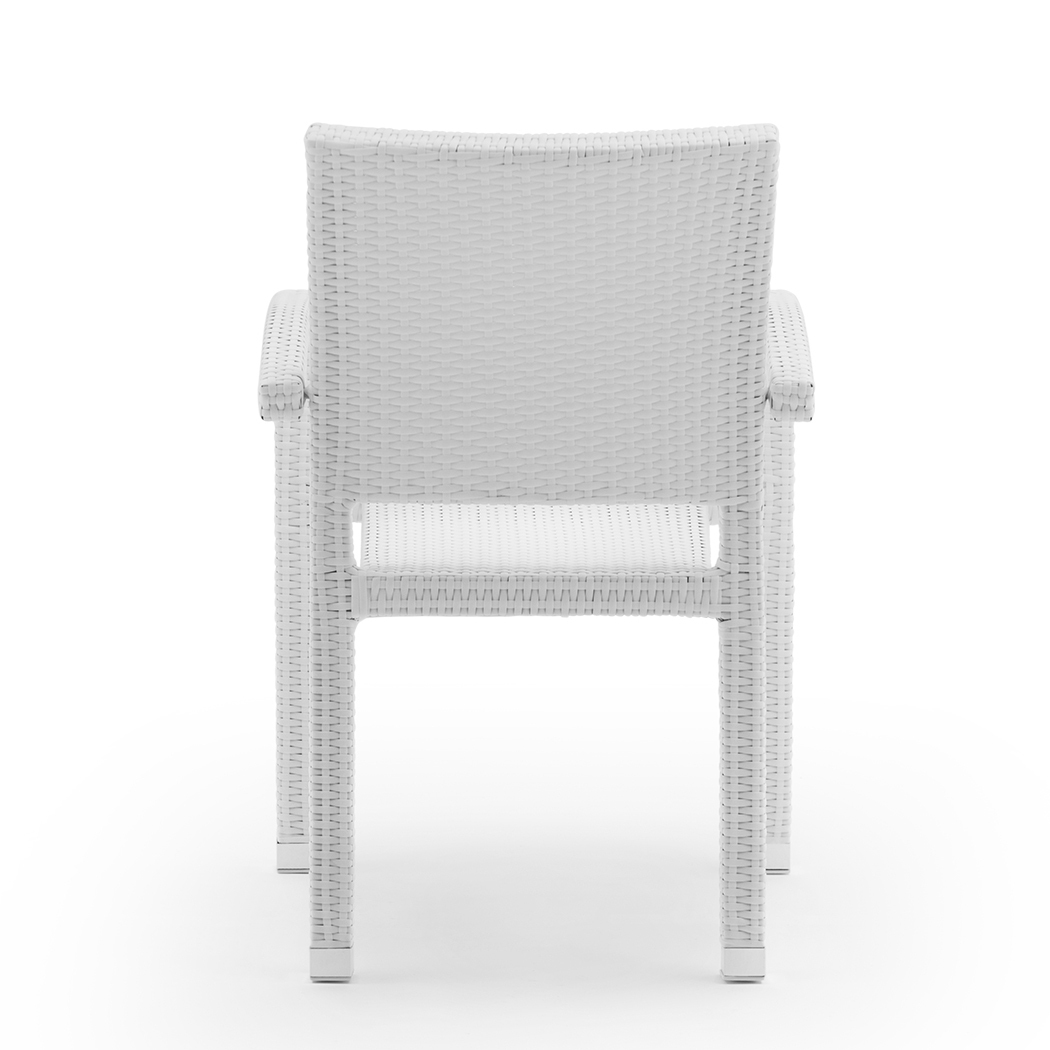   Bruno Outdoor PE Rattan Dining Chairs White (Set of 4)