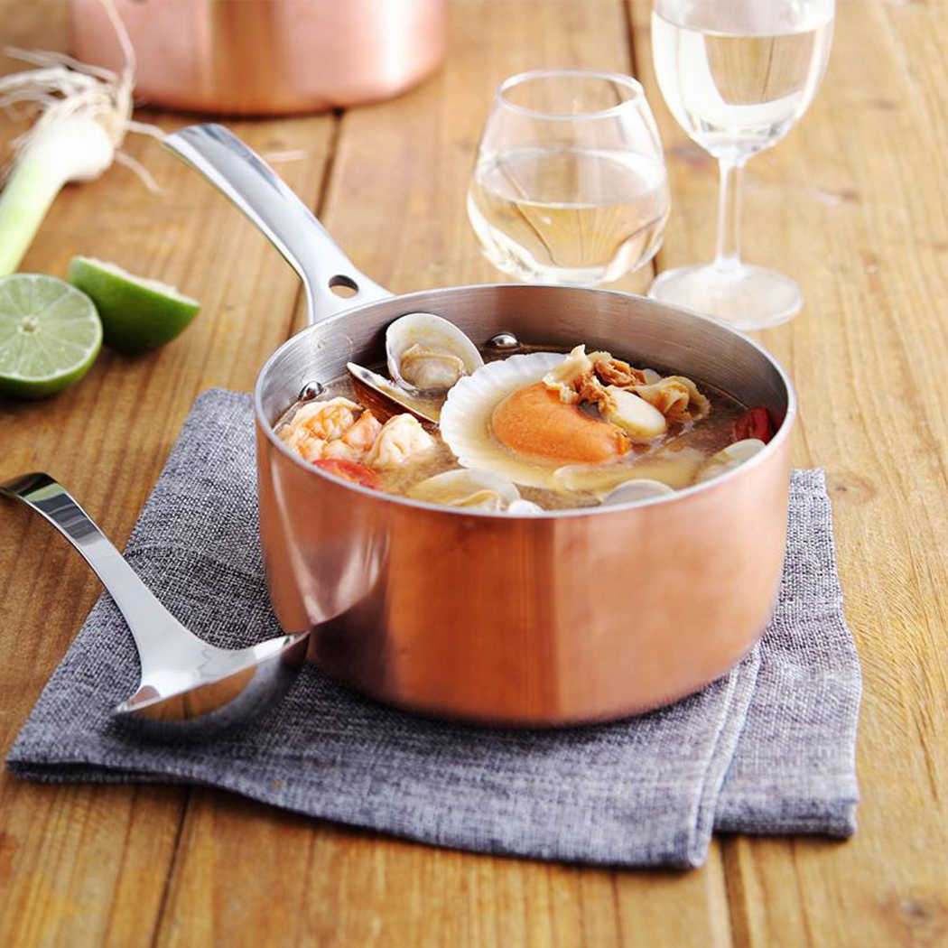   LASSANi Tri-ply Copper Stock Pot 24cm