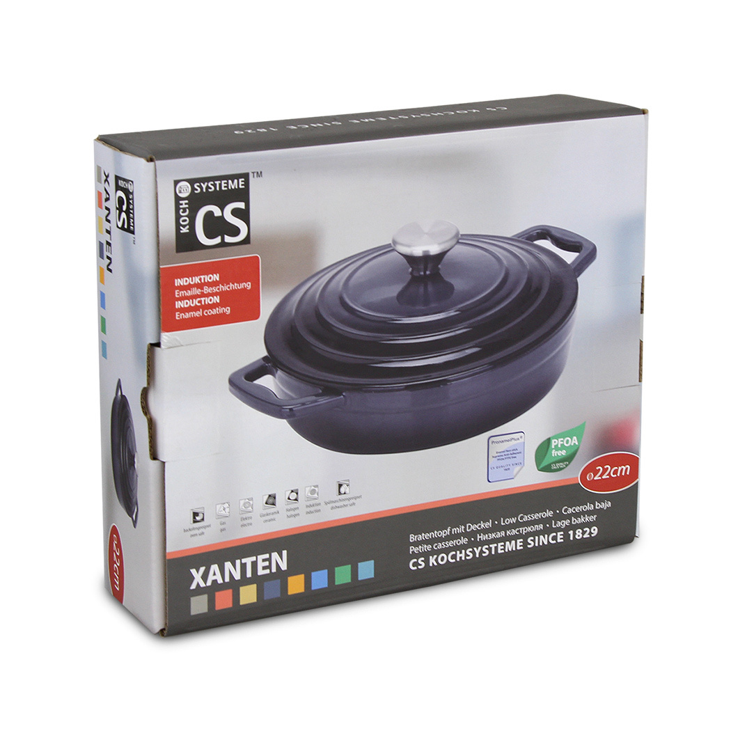   Xanten Cast Iron Casserole Grey 22cm