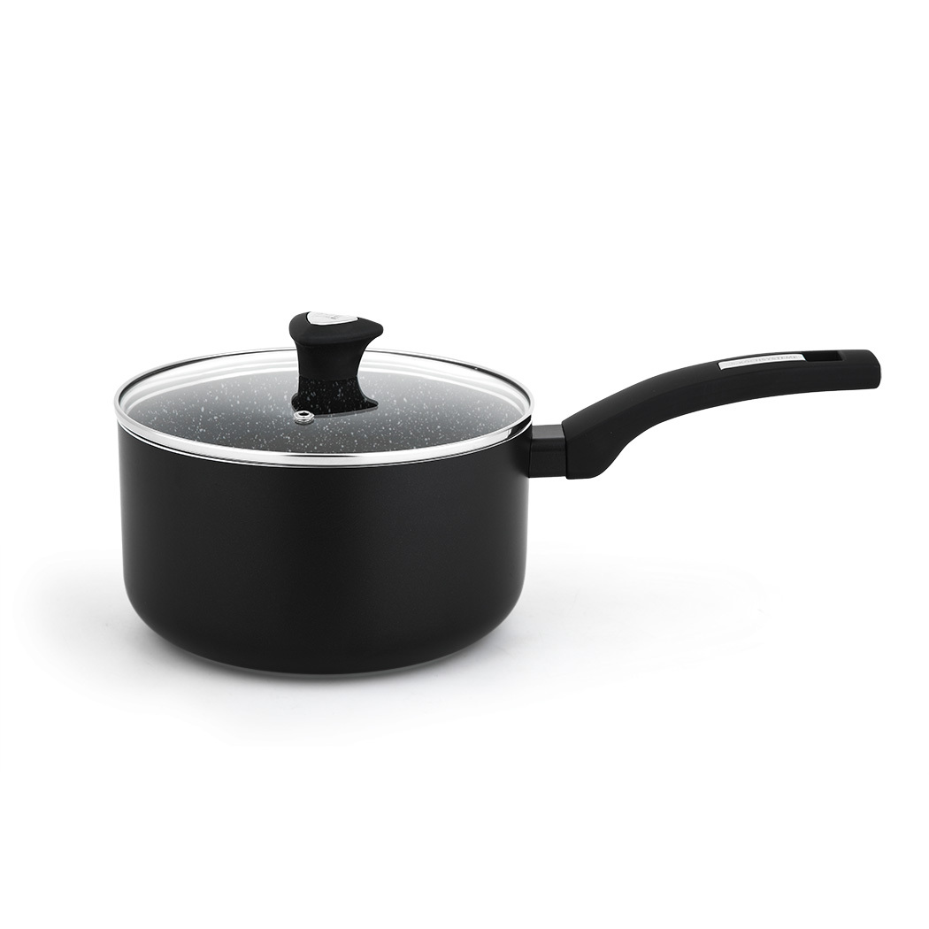   4pc Aluminum Saucepan Set with Lid 1.4/2.8 L