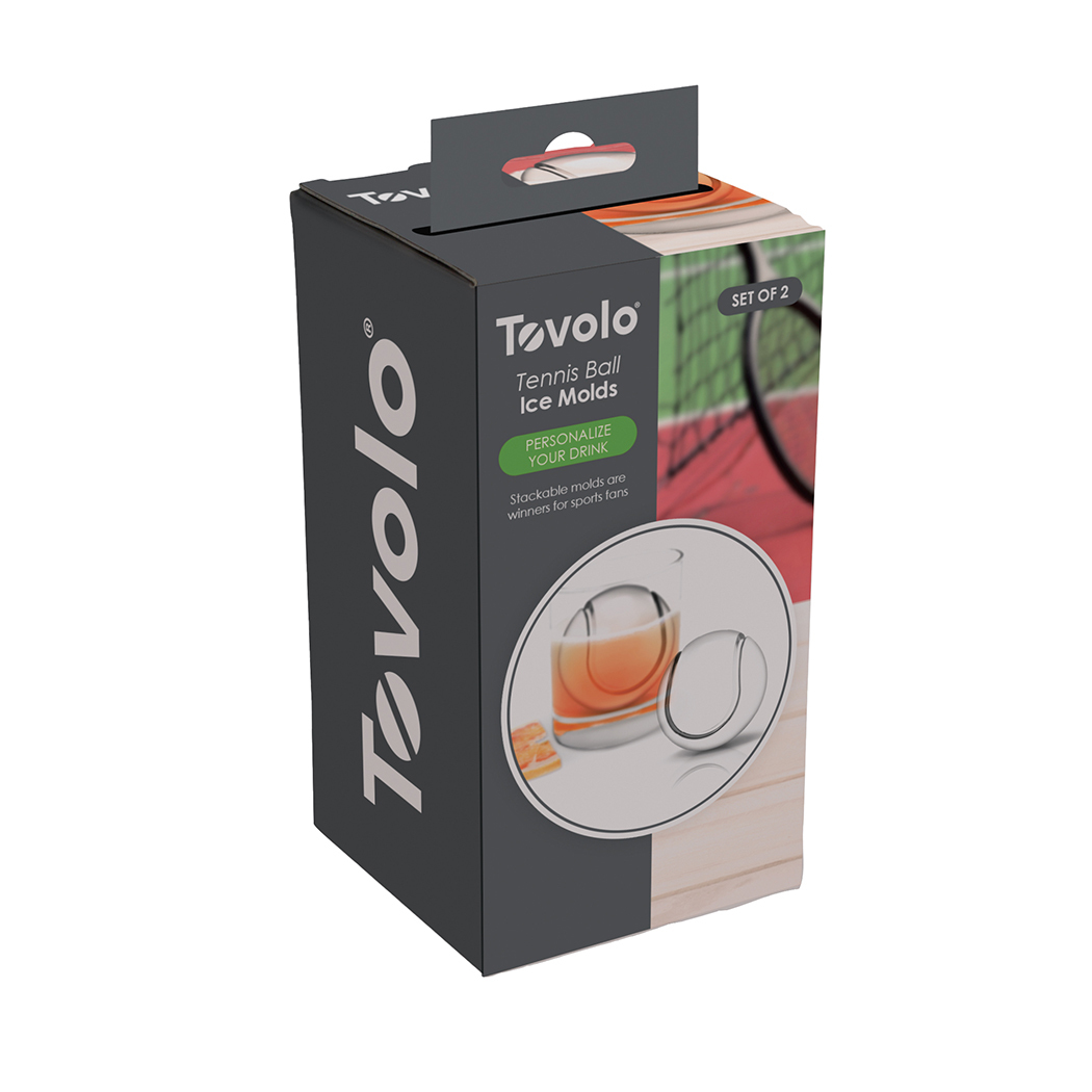   Set of 2 Tovolo Tennis Ball Ice Mould Charcoal