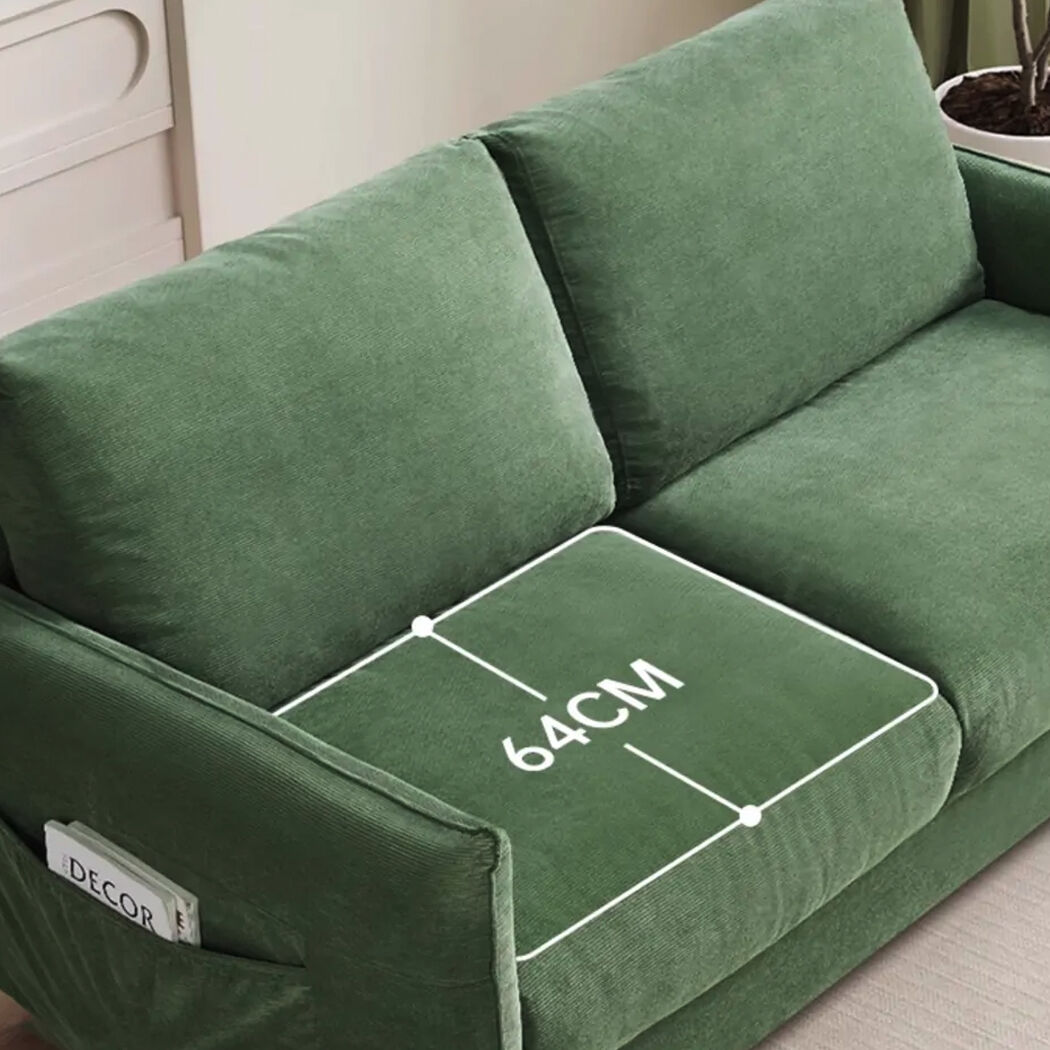   Olive 3 Seater Corduroy Sofa Bed