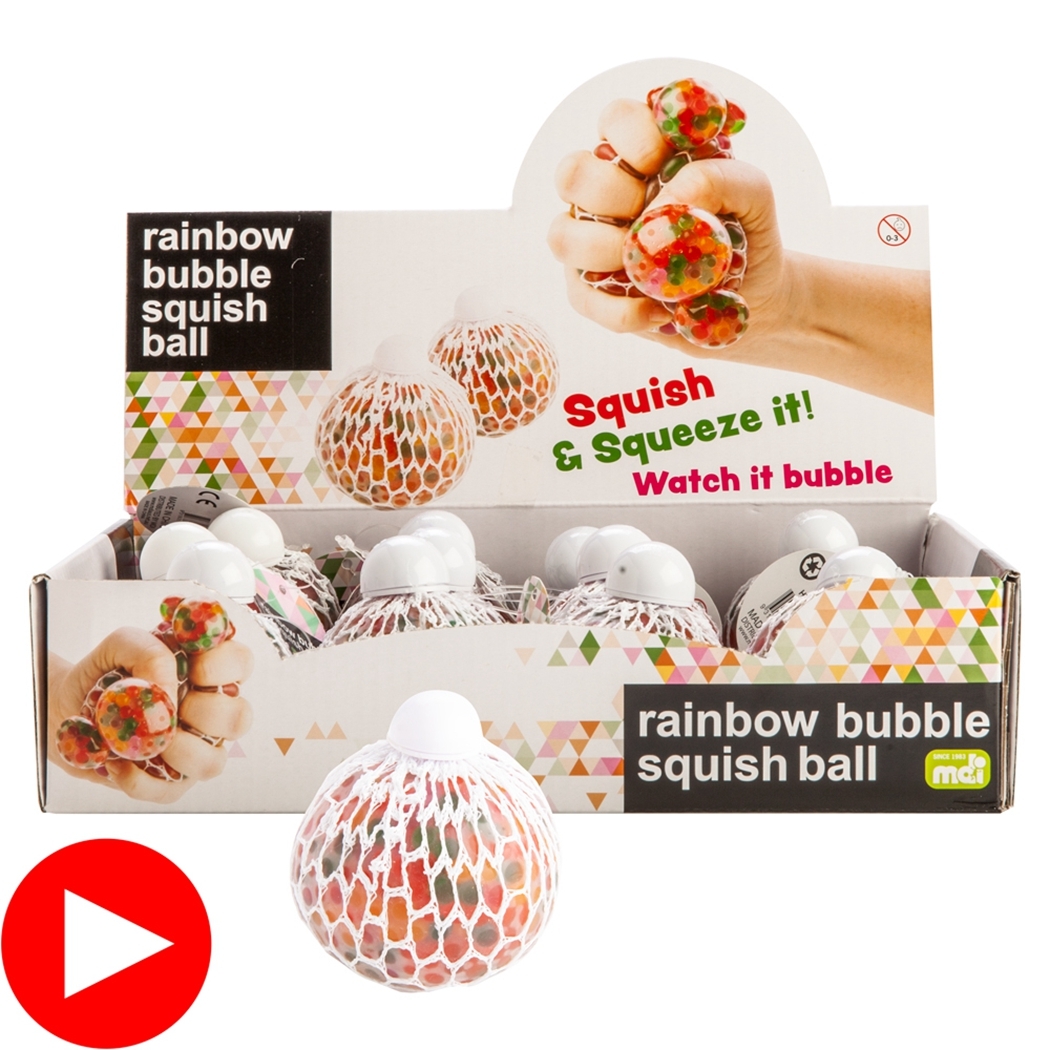 Rainbow Bubble Mesh Squish Ball