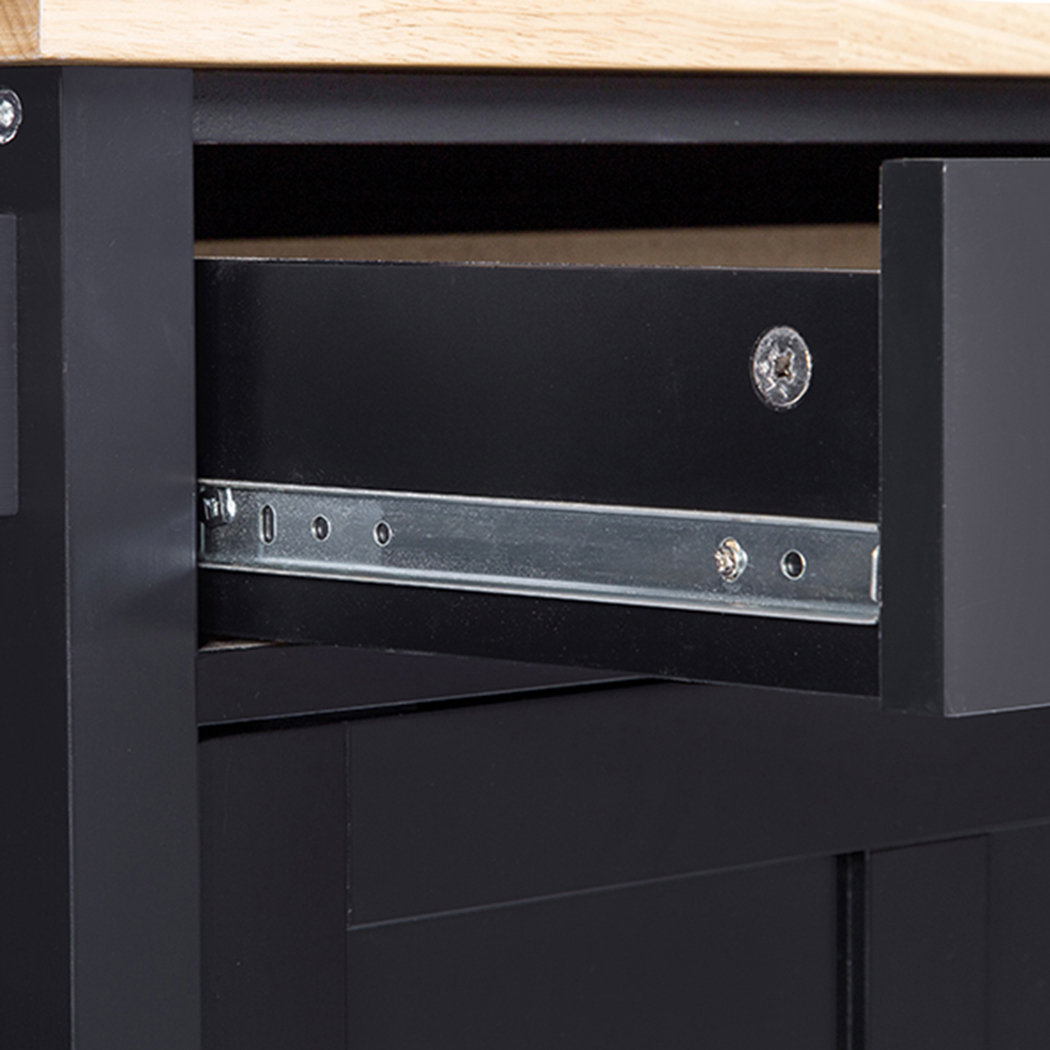   Denver Kitchen Trolley 1 Drawer 1 Door Black