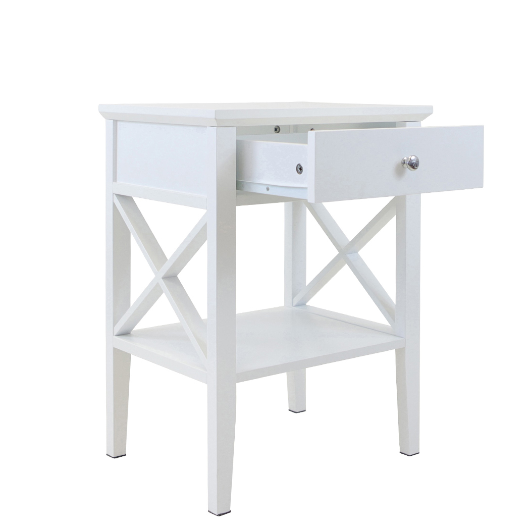   Long Island 1 Drawer Side Table White