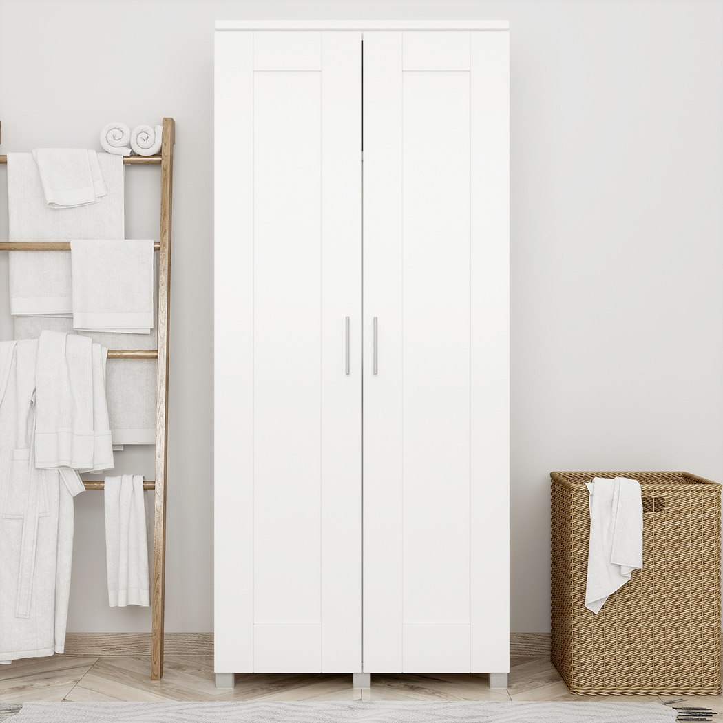   Montreal 2 Door Broom Cupboard White
