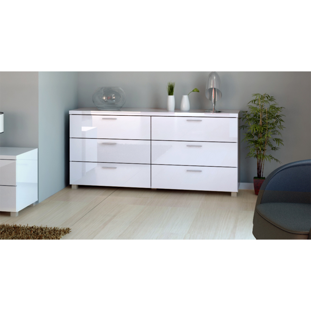  6 Chest of Drawers Table Cabinet - High Gloss