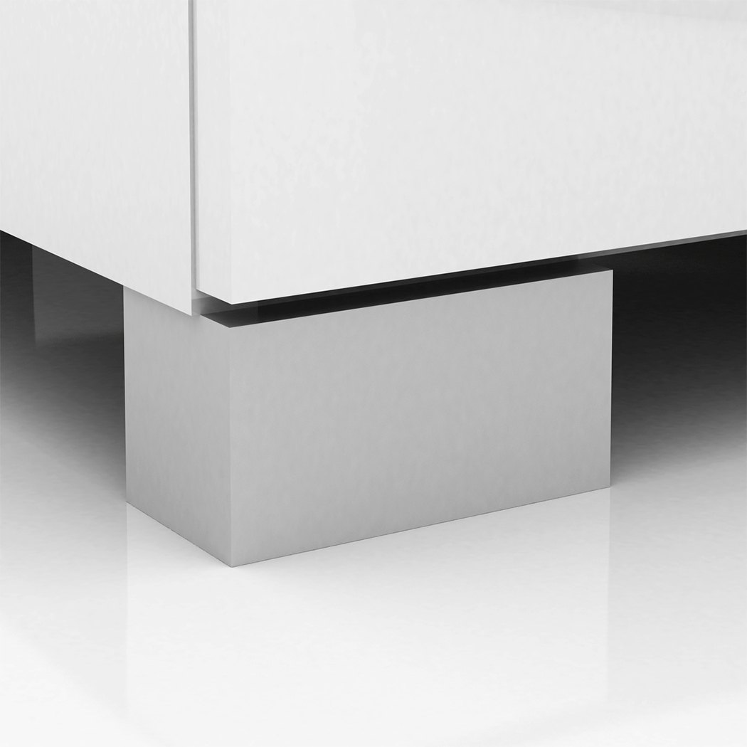   2 Drawers Bedside Table White
