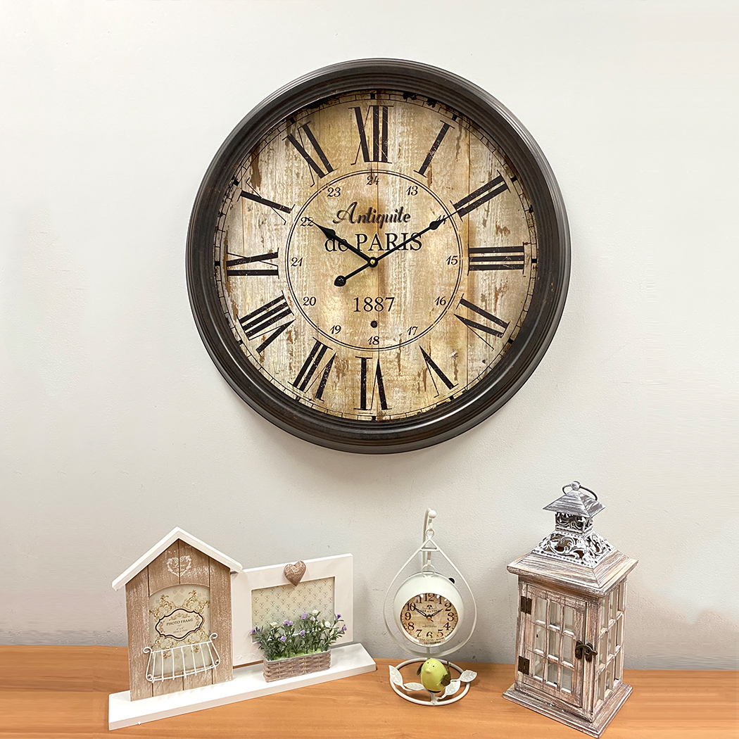   Antiquite De Paris Vintage Metal Frame Wall Clock 60cm