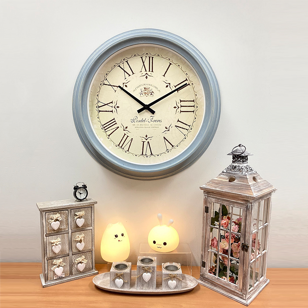   Elegant Home Style Large Wall Clock 61cm Blue