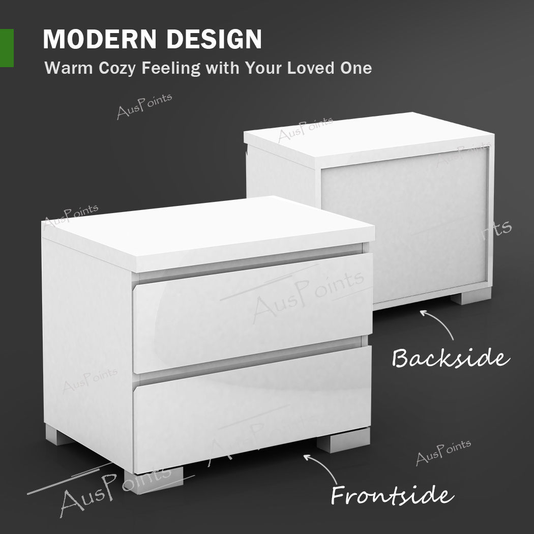 Wooden Bedside Table with drawer retro unit bedroom home